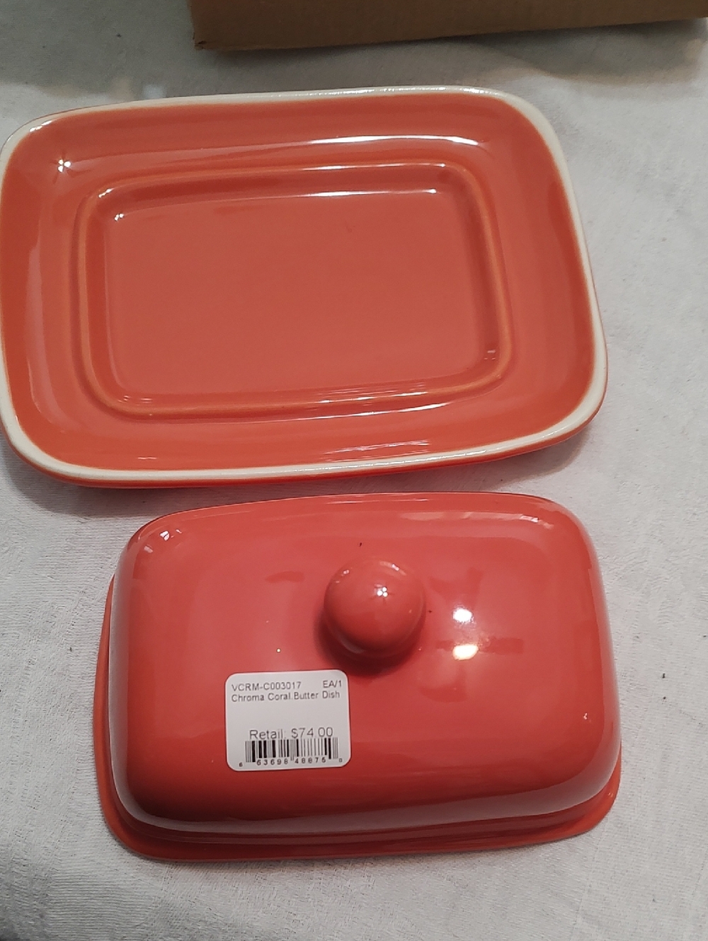 NWT Coral Vietri Butter Dish, Matching S&P And Creamer Set - Picture 2 of 7
